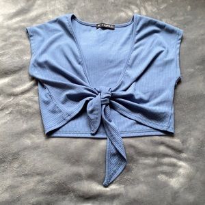Zaful blue tie top size 6